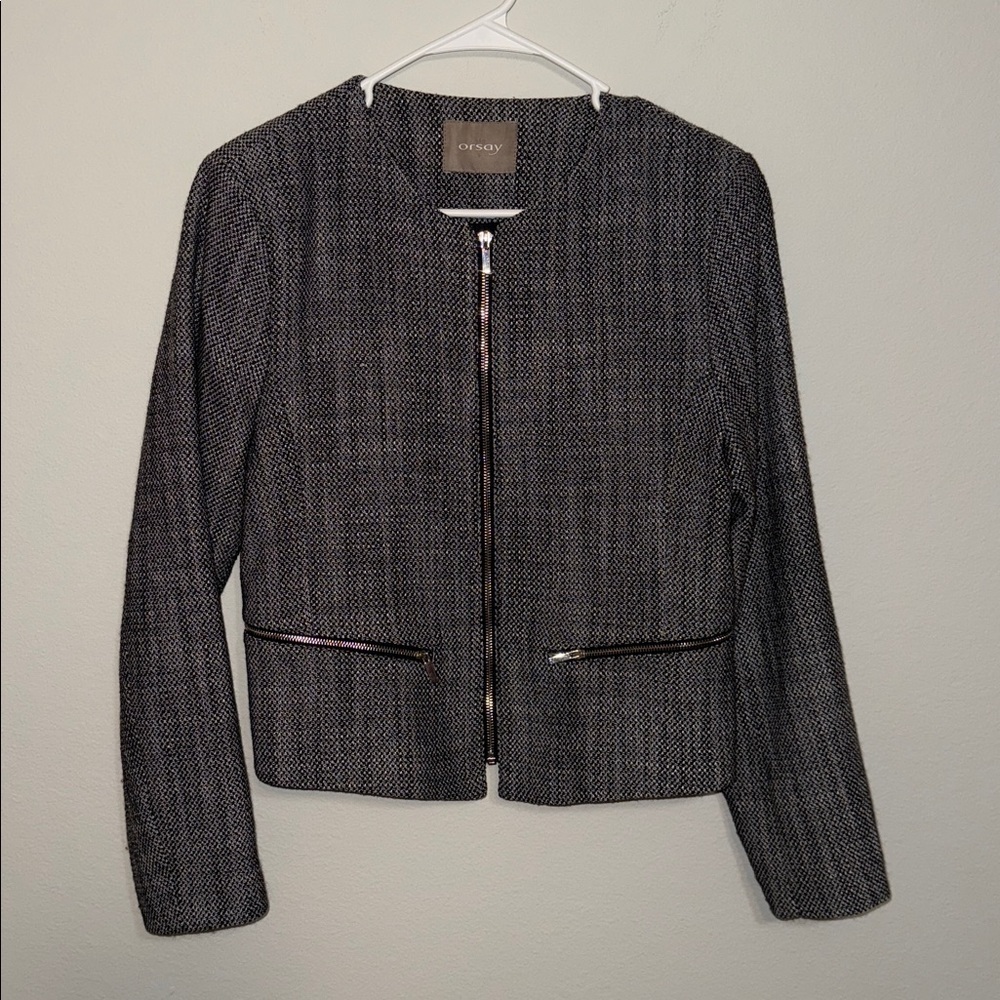Orsay Charcoal Tweed Jacket - size 40. B3